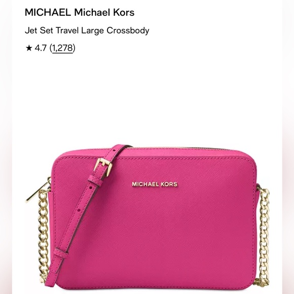 Michael Kors Pink Crossbody Bag EUC - Picture 1 of 14